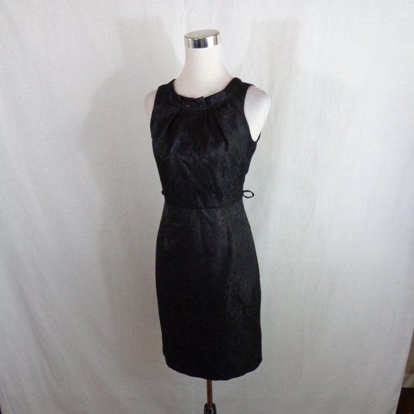 BLACK COCKTAIL SHEATH DRESS SZ 4 - Picture 2 of 4
